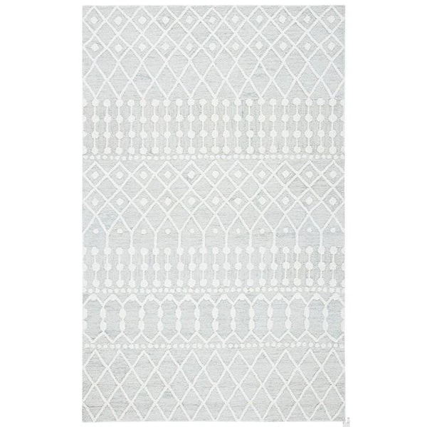Safavieh Blossom Hand Tufted Rectangle Area RugSilver & Ivory 9 x 12 ft. BLM115G-9 - main